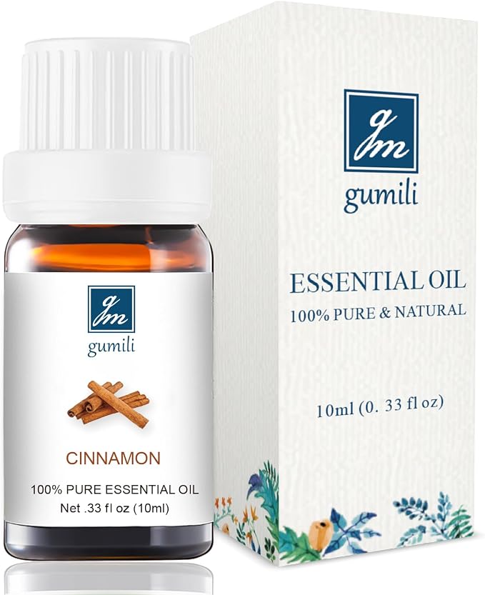 GM Gumili Cinnamon Oil - Pure Organic Essential Oil for Diffuser, Spray, Massage, DIY Candles & Soap - Cinnamon Bark Oil, 10mL