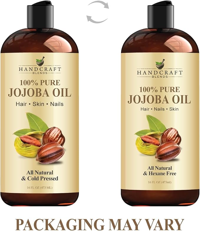 Handcraft Blends Jojoba Oil | with Stainless Steel Gua Sha | Ayurvedic Skin Care | Premium Grade Carrier Oil | Face | Skin | Hair | Massage | Cold-Pressed | Hexane-Free | 16 Fl Oz