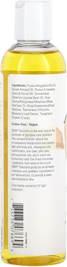 NOW Solutions, Tranquil Rose Massage Oil, Body Moisturizer for Dry Sensitive Skin, Promotes Healthy-Looking Skin, 8-Ounce (Pack of 2)