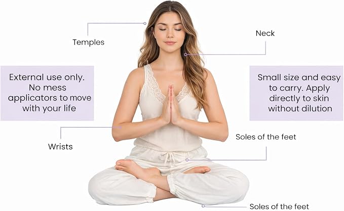 Soulina Set of 4 Essential Oil Roller – Sleep, Energy, Breath & Focus Aromatherapy Roll-On Kit, Natural Blends with MCT Oil, Handmade in USA, 4 x 10 ml