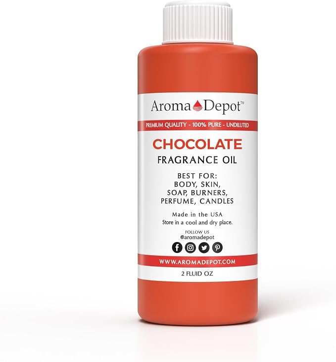 Aroma Depot Chocolate 2 oz. Fragrance Oil Perfume Skin Oil, Scented, is Great for Candles, Bath Bombs, Body Butters, Creams & Lotions. Few Drops in The Diffuser, Burners, or Warmers.