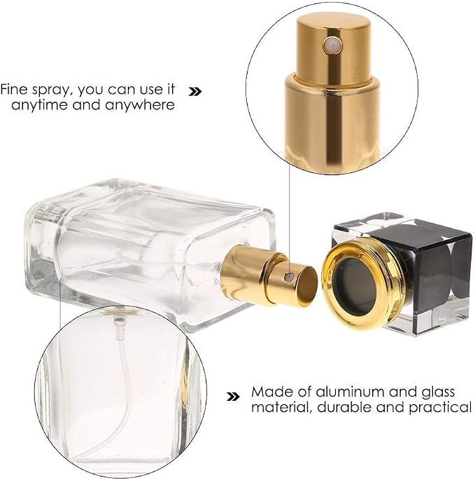 Refillable Perfume Bottle, 50ml/1.75fl oz Portable Glass Empty Perfume Refillable Containers Bags-Cases Replacement, Transparent Dropper Cologne Atomizer
