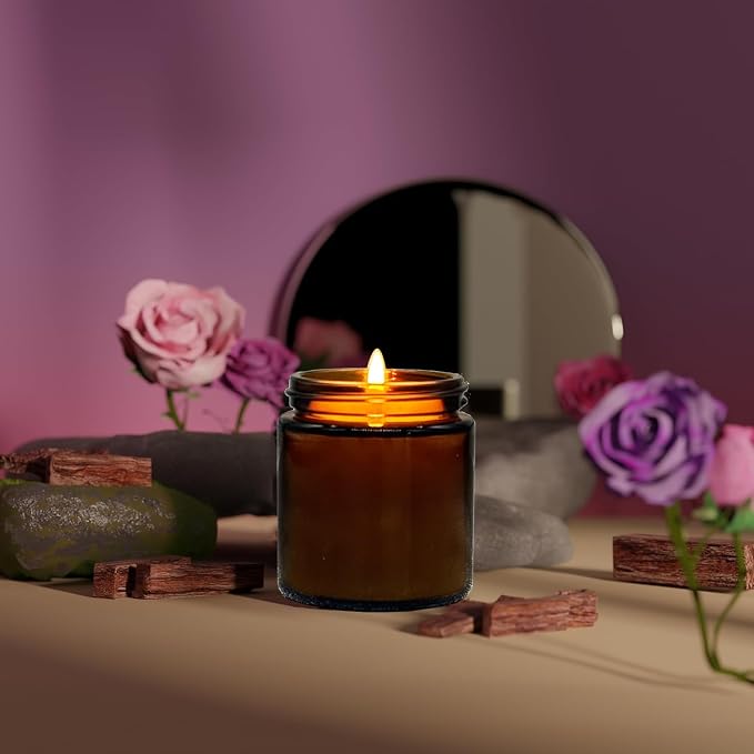 24 Pcs 4 Oz Mini Soy Candles,Mahogany & Teakwood Scented Candles Set,Bulk Aromatherapy Candle,Suitable as Gifts or Souvenirs for Occasions Such as Birthdays and Weddings.