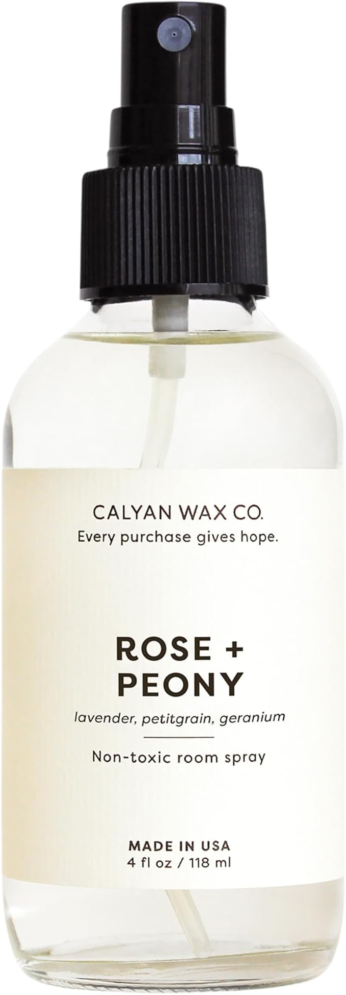 Calyan Wax Co. Rose & Peony Room Spray - Clean Air Freshener - Natural Room Deodorizer - Air Freshener Spray for Home - 4 fl oz