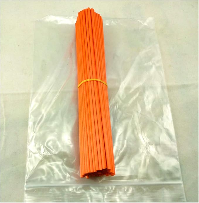 100 Pieces Fiber Reed Diffuser Replacement Refill Sticks (8" x 3mm, Orange)