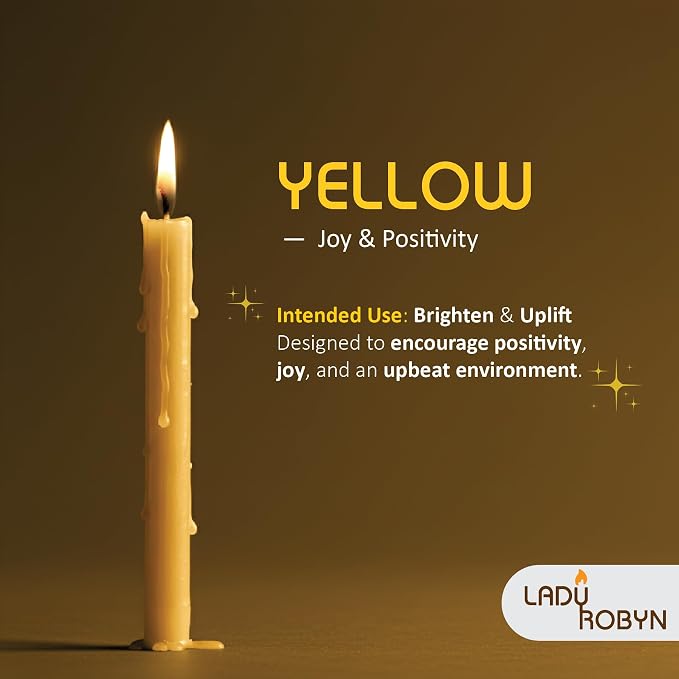 Box of 12 Yellow Candles | 4 inches Dripless Paraffin Wax Candles | Witchcraft Supplies for Your Personal Wiccan Altar, Spells, Charms & Intentions | Witchy Room Decor | Taper Candlesticks