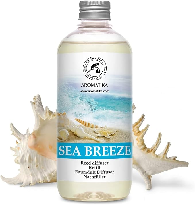 Reed Diffuser Refill Sea Breeze 17 Fl Oz - Room Diffuser Refill - Home Fragrance - Fresh Fragrance - Sea Breeze Diffuser - Scented Diffuser with Fresh Scent - Room Freshener - Long Lasting Fragrance