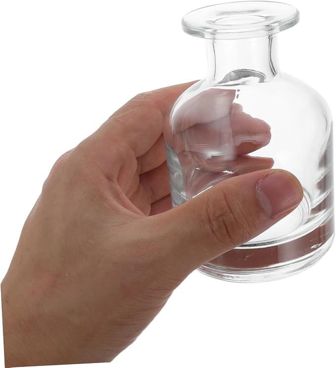 Generic 2pcs Glass Oil Diffuser Bottles Refillable Cylindrical Fragrance Containers for Home Office Durable Decorative Aroma Storage Jars for Essential Oils and Car Use