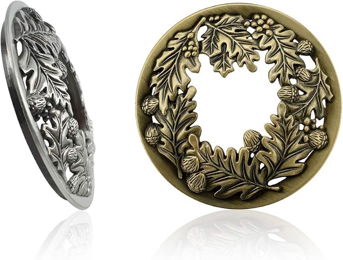 PH PandaHall 2 Pack Candle Topper Leaf Pine Candle Topper Shade Jar Lid Shade Sleeves for Jar Candles - Help Candles Melt Evenly and Look Great, 3.19 in Diameter(Antique Bronze & Antique Silver)