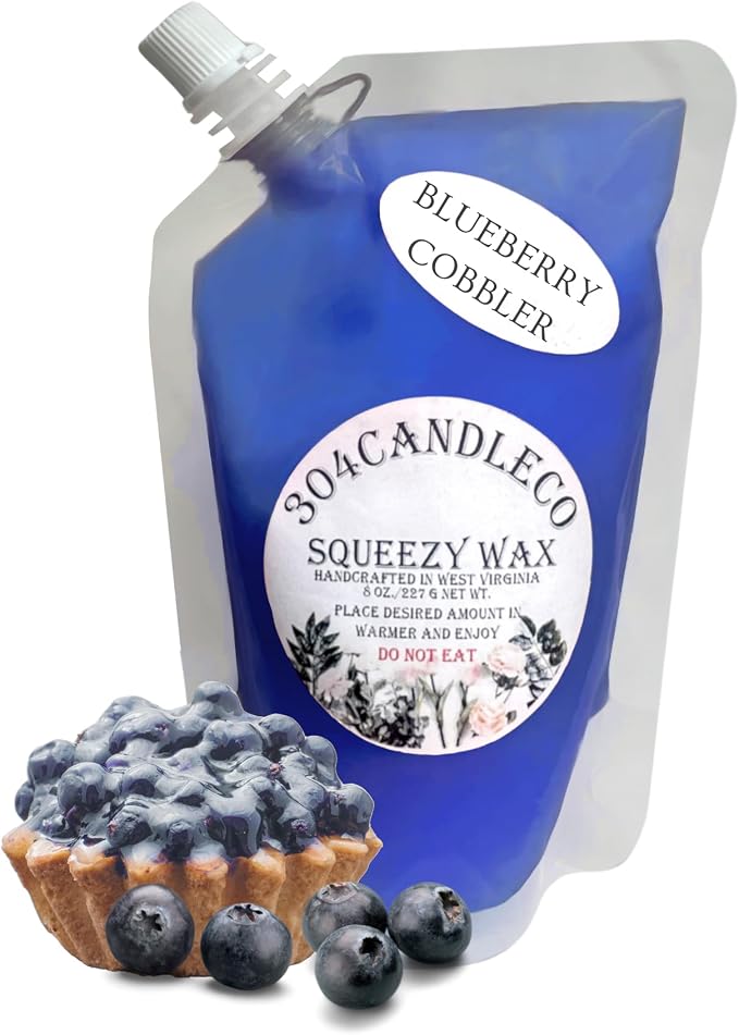 304CandleCo Large Squeeze Soy Wax Melt - 50 SCENTS! - Highly Fragrant & Hand-Crafted - Easy Mix & Match - American Made - Perfect for Wax Warmers (3oz, Blueberry Cobbler)