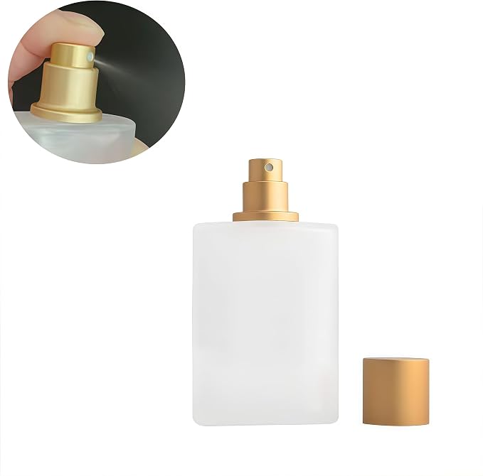 2 Pack 100ml Frosted Glass Spray Bottle Perfume Atomizer,Refillable Fine Mist Spray Bottle,Portable Fragrance Perfume Dispenser for Travel