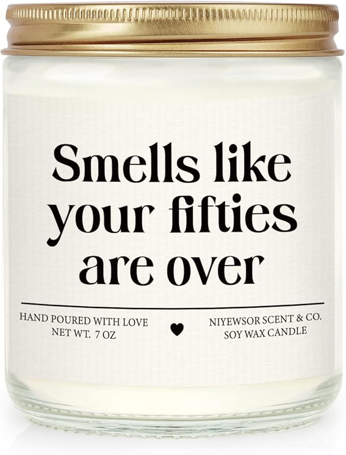 Niyewsor 60th Birthday Gifts for Women Men, Sixty Birthday Candle, 1966 60th Birthday Decorations for Women Men, 60 Year Old Bday Gifts for Friends, Sister, Mom, Dad, Handmade, 7oz