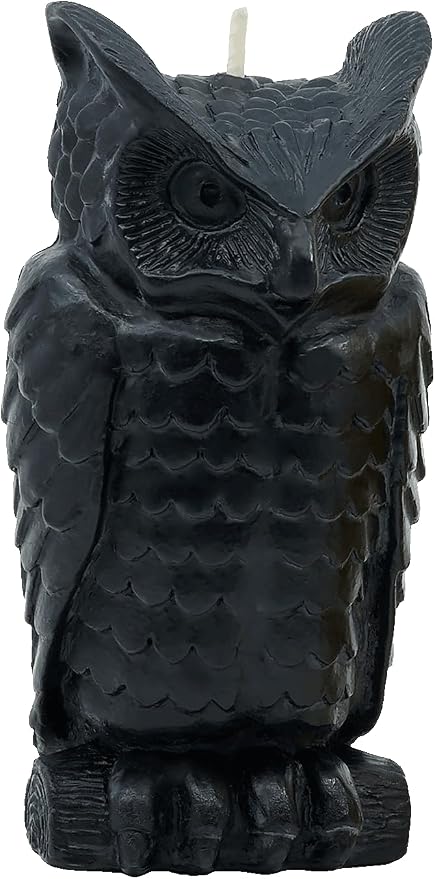 Sunbeam Candles 100% Pure Beeswax Black Wise Owl Candle | Long Burning 50-Hours | Made in USA | Ideal for Cozy Nature Inspired Decor