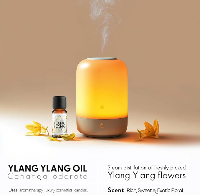 Ylang Ylang Essential Oil | 100% Pure & Natural Cananga odorata Flower Oil with Rich Sweet Floral Aroma | for Diffuser, Candle Making & DIY Aromatherapy Blends, 0.34 fl oz