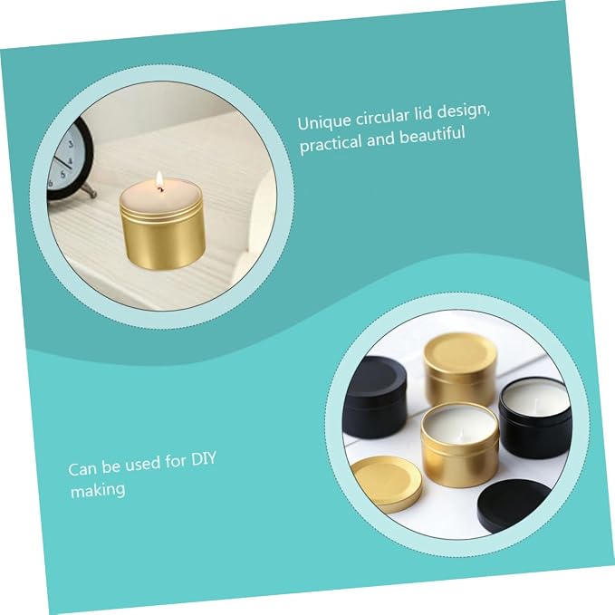 CORHAD 4pcs Aluminum Alloy Candle Jars Lids Scented Candle Holders Portable Travel Storage Containers for Tealight for and Weddings
