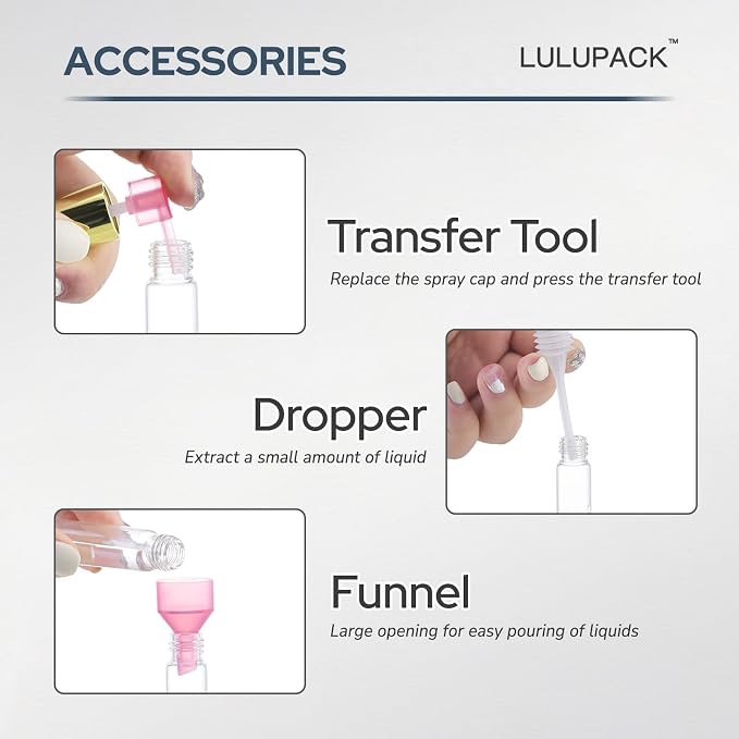 Lulupack Travel Perfume Bottle Refillable - Cologne Spray Atomizer Mini - Small Travel Size Empty Sprayer for Refill Sample Container - Portable Fragrance Decant Dispenser for Women Men 8ml 6PCS Matte
