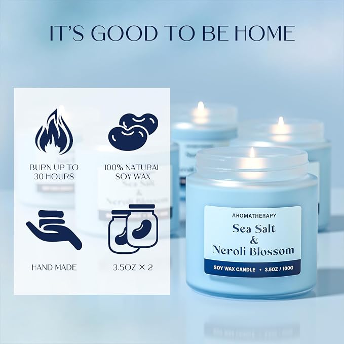 Summer Scented Candles Gifts for Women, Soy Candle Gift Set, 2 Pack Fresh Summer Aromatherapy Candles for Relaxing & Home Decor