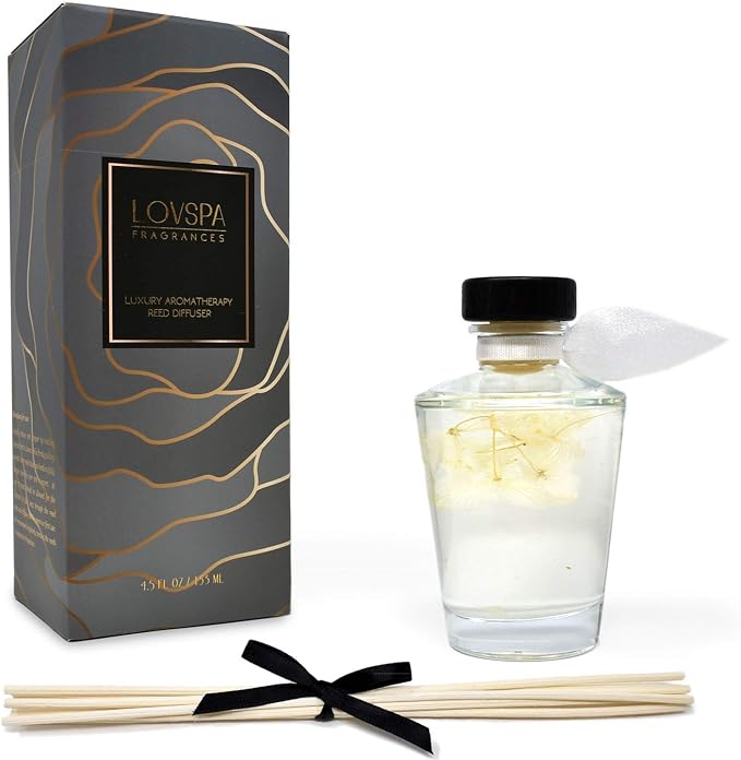 Reed Diffuser Set, Heavenly Southern Magnolia Scented Oil Diffuser with Sticks, Home Fragrance Accessories for Bathroom Shelf Decor, Aroma Diffusers for Home or Office Desk, USA Made
