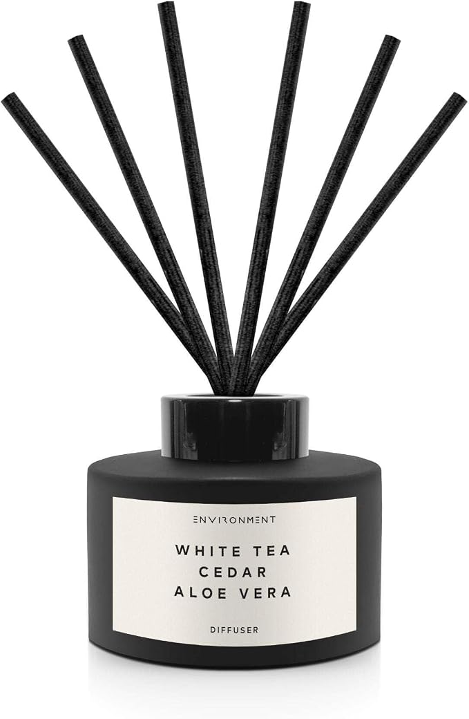 Environment Inspired by 5-Star Resort WSTN Reed Diffuser, 200ml Luxury Scented Aromatherapy (White Tea | Cedar | Aloe Vera) Reed Diffusers for Home, Diffusing Oil Fragrance, Home Fragrance Products