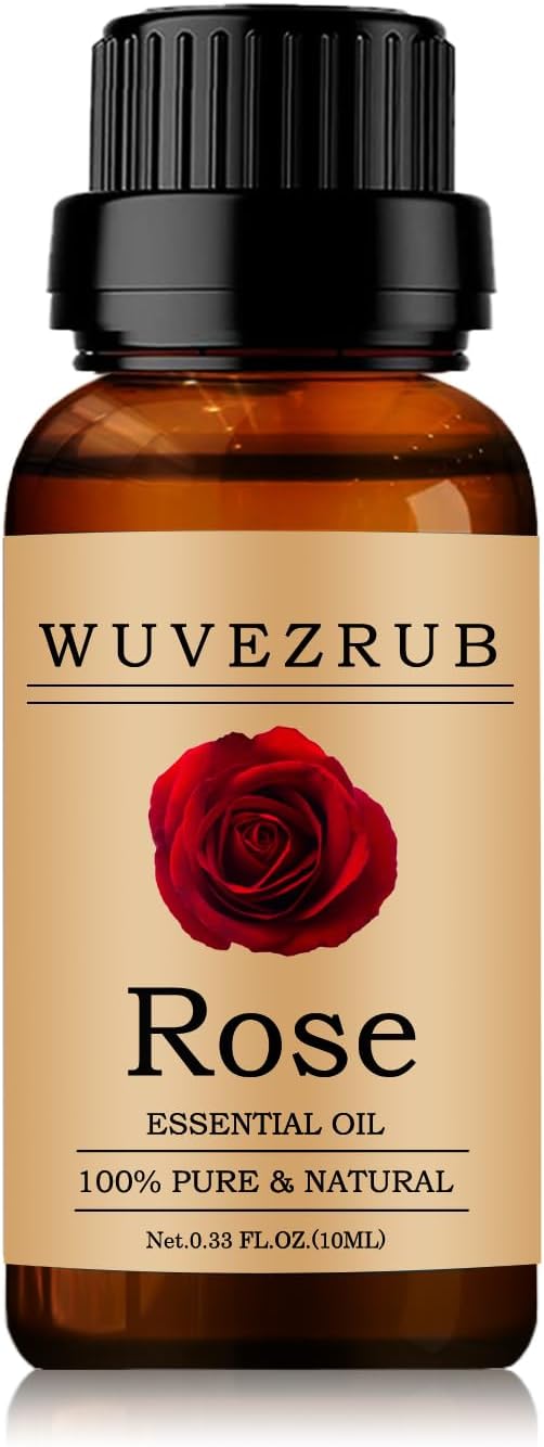 Rose Essential Oils 10ML, 100% Pure and Natural Essential Oil for Aromatherapy Diffuser - 0.33 Fl Oz/Rose