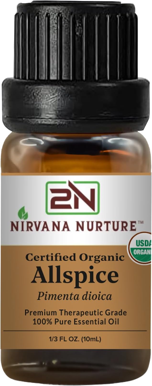 Allspice Essential Oil, USDA Certified Organic, 100% Pure Undiluted, Aromatherapy Oil for Diffuser, Hair & Skin Care