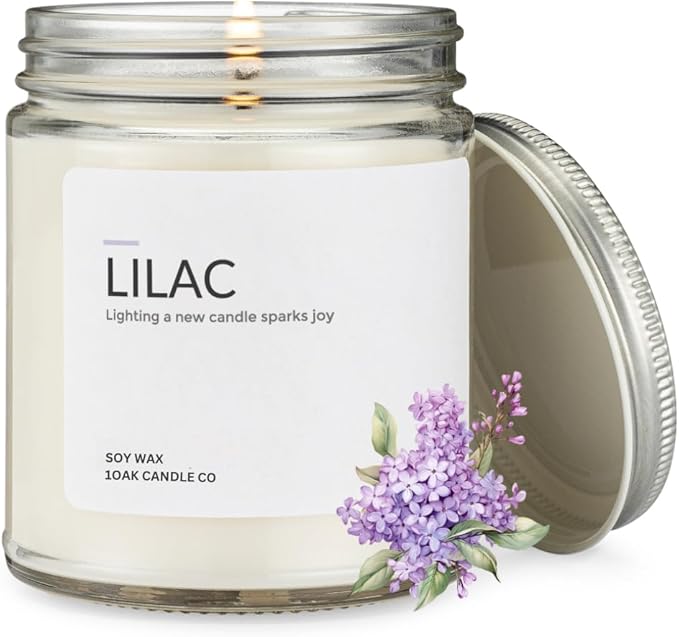 1OAK Lilac Candle - Soy Wax Scented Candles (Lilac) - Soy Candle for Home Scented - Long Burning Candles Premium - Hand-Poured (7oz.)