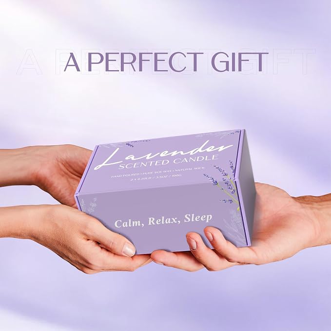 Lavender Candle, BOYUJK Scented Candles for Home, Scented Candle Set for Stress Relief and Promote Sleep, Candles Gifts for Women and Men