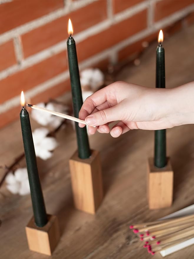 CANDWAX Black 12 inch Taper Candles Pack of 4 - Unscented Smokeless Dripless Tall Candle Sticks - Perfect for Home Decor, Special Occasions - Black Taper Candles (Packaging May Vary)