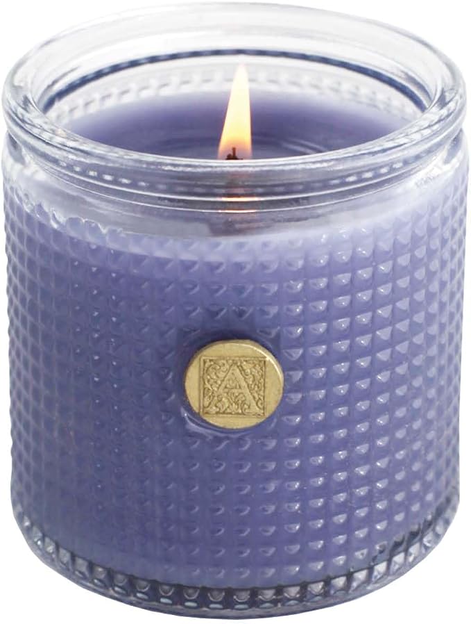 Lavender Bouquet Aromatique Textured Glass 6 oz Scented Jar Candle