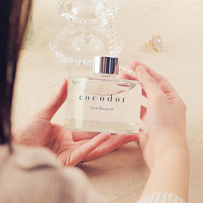 COCODOR Signature Reed Diffuser Set/Pure Cotton / 6.7oz /2 Pack/Home Fragrance Diffuser, Oil Scent Diffuser for Bathroom Shelf Decor