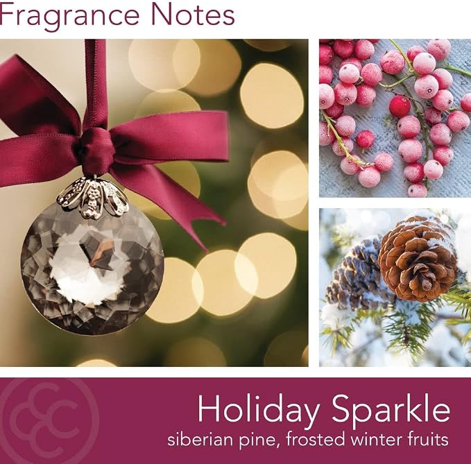 Colonial Candle Scented Jar Candle, Classic Cylinders, Holiday Sparkle, 2 Wick, 19 oz, Purple