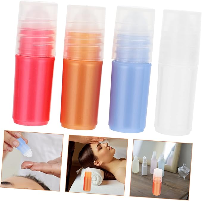 2sets Plastic Bottles Multi Color Empty Perfume Rollerball Kits for Essential Oils Travel Friendly Containers Convenient Storage for Liquids 20pcs*2