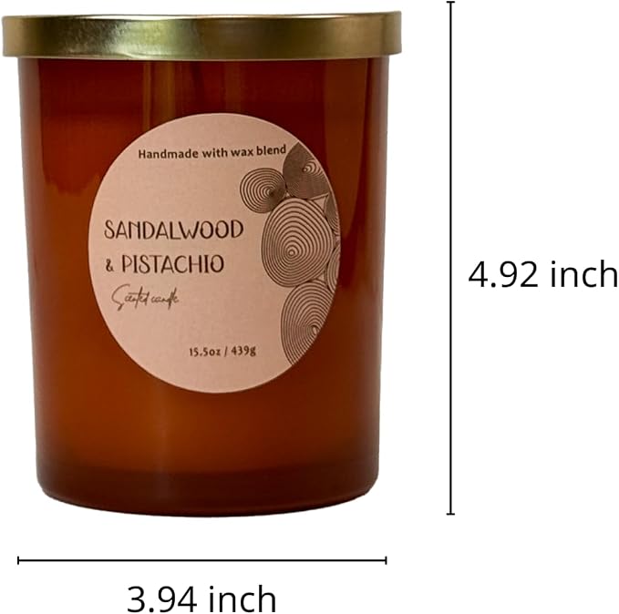 Signature Scented Candle 15.5oz – CW Studio Color Glass Jar — Hand-Poured Soy & Paraffin Wax – Clean Burn, Smokeless, Up to 30 Hours, Home Decor & Gift Giving