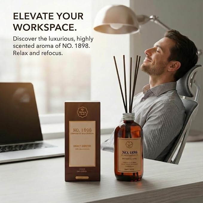 Luxury Hotel Scent Reed Diffuser Oil Refill(8.5 FL oz) | No.1898 Hotel Collection Diffuser Oil Inspired by Ritz Carlton for Home&Office| Long-Lasting for Machine, Room Spray, Air Freshener, HVAC