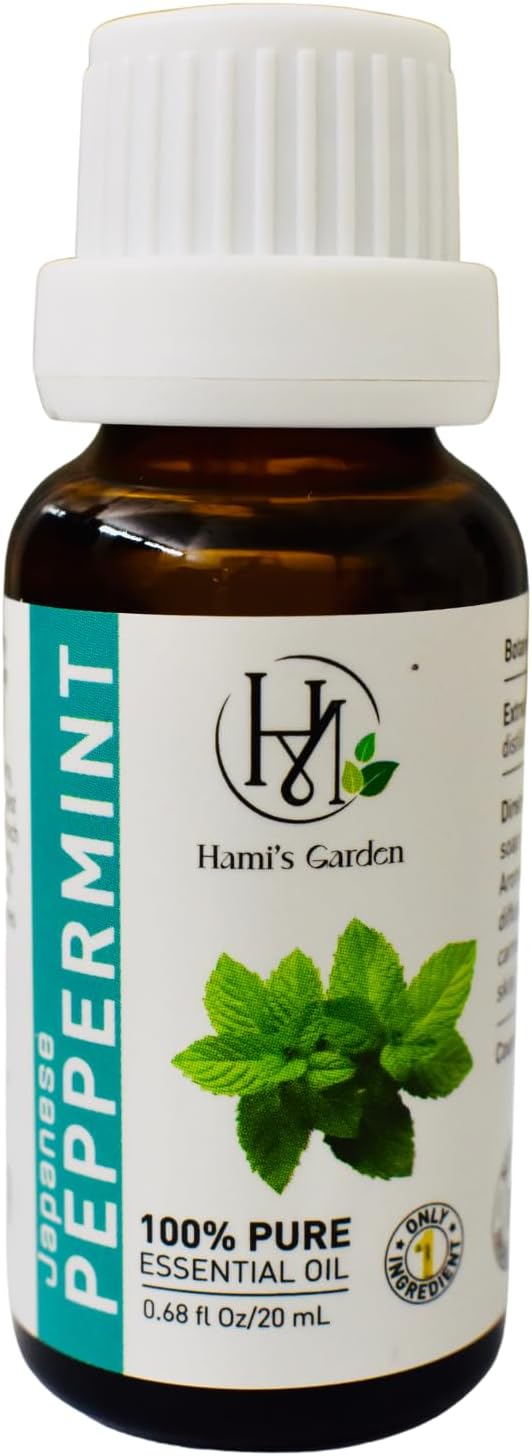 Hami’s Garden Japanese Peppermint Essential Oil – 100% Pure and Natural – Premium Grade with Glass Dropper – 0.68 fl Oz/20 mL