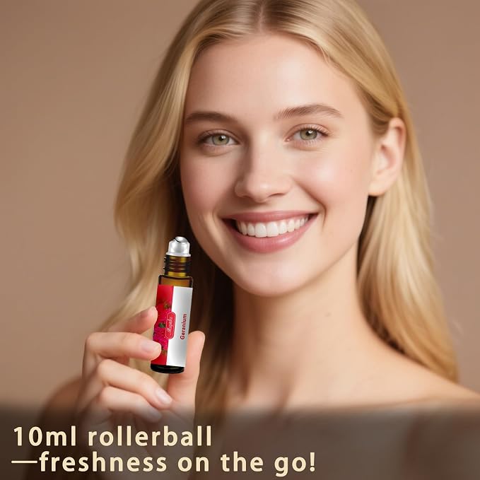 Geranium Essential Oi, Geranium Oil for Skin Care, Diffuser, Humidifier, Massage, DIY Soap, Candle, Yoga, Gift Ready,Geranium Fragrance Oil - MLYNKL Essential Oils (4.33 fl oz / 130ml)