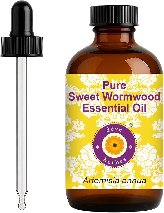 dève herbes Sweet Wormwood Essential Oil (Artemisia annua) with Glass Dropper | Pure | Non-Sticky | Non-Greasy | Lightweight | Men & Women | All Skin Types | Steam Distilled 120ml (4 oz)
