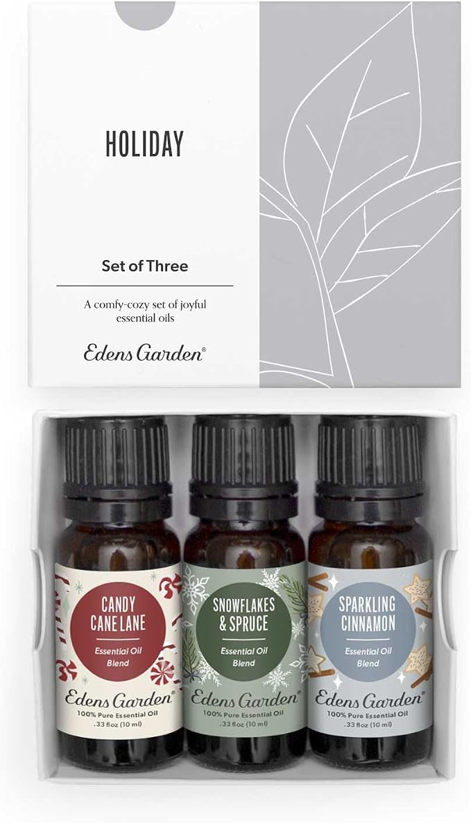 Edens Garden Christmas Essential Oil Blends Holiday 3 Set – 100% Pure Therapeutic Grade, Natural & Free of Fragrance Oil – for Autumn & Winter Festive Season - Ideal for Home Diffusers, 10 ml/ 3 Pack