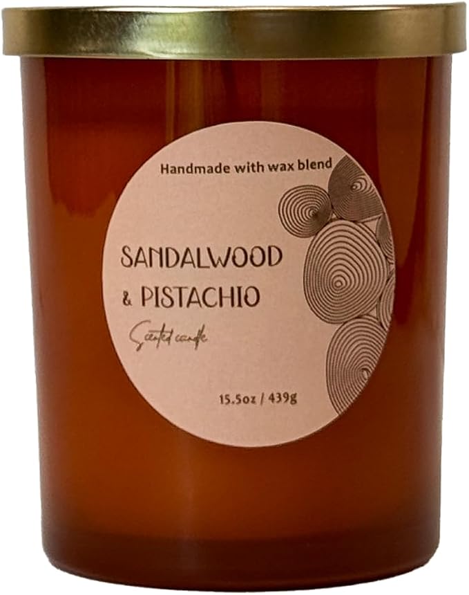 Signature Scented Candle 15.5oz – CW Studio Color Glass Jar — Hand-Poured Soy & Paraffin Wax – Clean Burn, Smokeless, Up to 30 Hours, Home Decor & Gift Giving