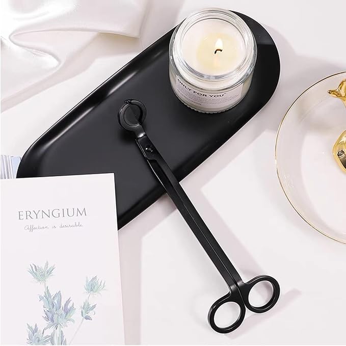 MUXSAM Candle Wick Trimmer, Wick Cutter, Steel Candle Scissor, Wick Clipper, Candle Shear Candle Care Tool for Scented Candle Lovers Gifts, Safely Remove Cut Wick Reduce Soot, Black