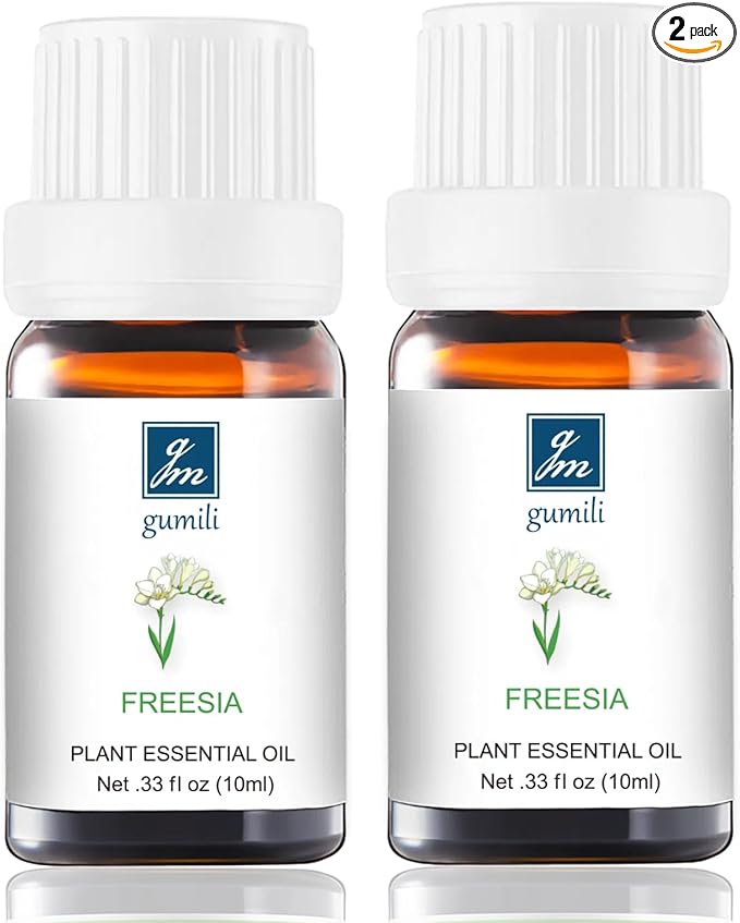GM Gumili Freesia Essential Oil - Natural Perfume for Aromatherapy, Perfume Making, Candles, Soap, Room Spray, Diffuser Blends - Pure Fragrance, 10mL Undiluted - Pack of 2