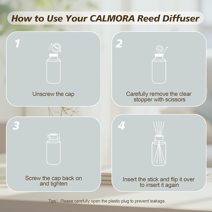CALMORA Reed Diffuser Set of 3, 50ml Citrus/Linen/Vanilla Scented Oil Diffuser with 15 Sticks | Home Fragrance for Bedroom, Bathroom, Office & Living Room for Women Men