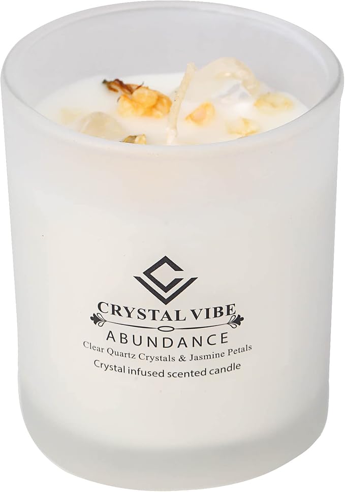 Crystal Vibes Scented Candle for Aromatherapy & Meditation | Long-Lasting Fragrance | Relaxing Home Décor | Stress Relief & Calm Ambience