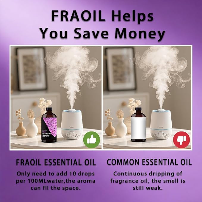 Lilac Essential Oil, Lilac Oil 4 Fl Oz 120ML for Diffuser Humidifier Yoga Cleaning DIY Candle Soap Making Essential Oils