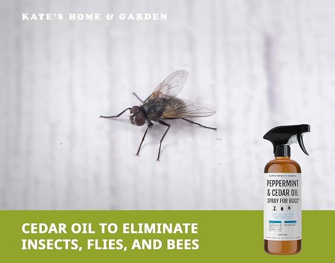 Kate's Home & Garden Peppermint Oil Spray for Bugs, Ants, Insects, Spiders, Roaches, Stink Bug. Pesticide and Insecticide Indoor Repellent Pest Control with Cedar Oil (16oz, Natural, Non Toxic)