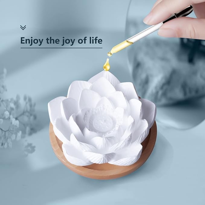 Passive Essential Oil Diffuser,Aromatherapy Passive Mini Ceramic Essential Oil Small Diffuser for Desk Office Home Gift (Lotus)