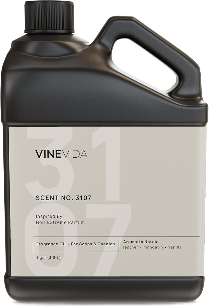 VINEVIDA Scent NO. 3107 Fragrance Oil - 1 Gallon (8lbs) - Inspired by: Noir Extreme Parfum Fragrance Oil for Candle Making - Made in USA Candle Scents Scents for Soap Making