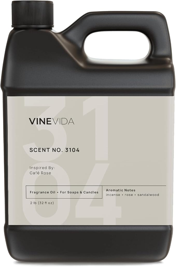 VINEVIDA Scent NO. 3104 Fragrance Oil - 32oz (2lbs) - Inspired by: Café Rose Fragrance Oil for Candle Making - Made in USA Candle Scents Scents for Soap Making