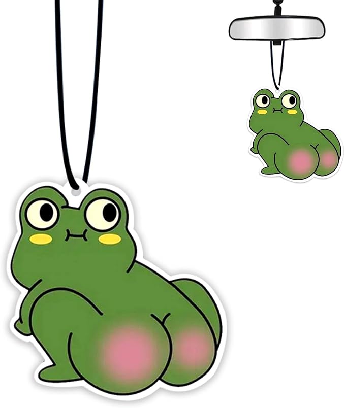 1PCS Car Air Fresheners,Green Frog's Car Air Fresheners for Cute Mirror Freshener Mirror Scented Hanging Accessories,Platypus Automobile Decor Interior Home,Frog Gifts for Women Men