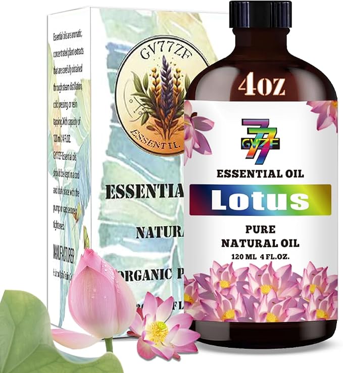 Lotus Essential Oil, Lotus Oils, for Diffuser, Meditation, Yoga, Humidifier, DIY Candles, Soap, Gift, Essential Oil, GV77ZF Lotus Fragrance Oil - 4 fl oz (120 ml)